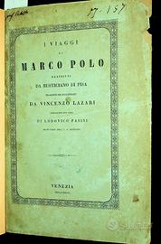 Libro antico: Viaggi di Marco Polo Venezia 1847