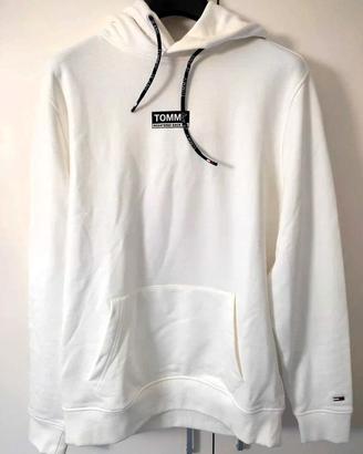 Felpa M bianca Tommy Jeans di cotone