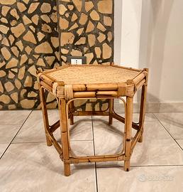 Tavolino da caffè in vimini, anni 60