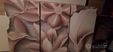 quadro fiori 3 pezzi