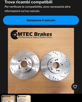 Dischi Freno posteriori baffati forati mazda 3