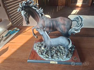 Scultura vintage "cavalli" di Guido Cortese