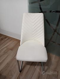 gruppo di 8 sedie a slitta 