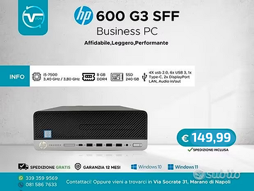 PC HP 600 G3 i5-7500 8Gb DDR4 256GB SSD WINDOWS 11