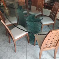 tavolo ovale di vetro 