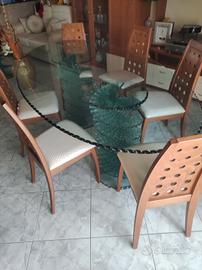 tavolo ovale di vetro 