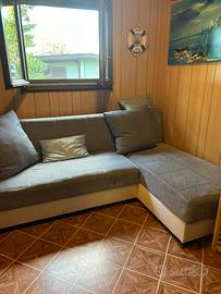Divano letto angolare con chase longue