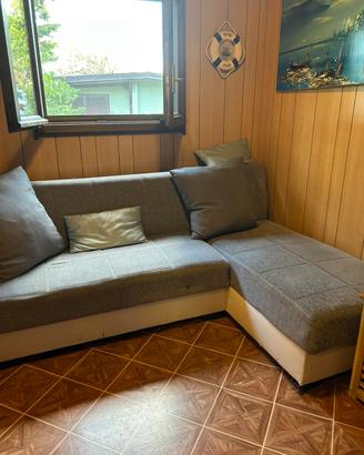 Divano letto angolare con chase longue
