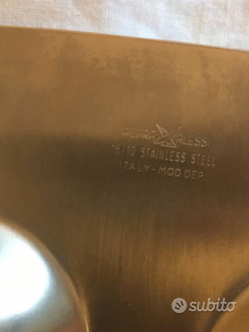 Alessi 2400 Antipastiera, Cinque Scomparti, in Acciaio Satinato, Bordo Lucido