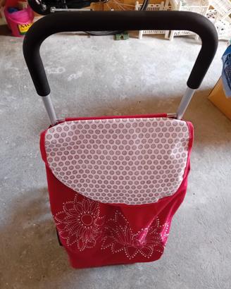 Carrellino spesa 3 ruote x lato