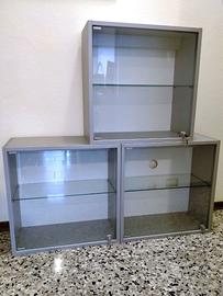 3 vetrine da parete tre vetrinette cm 60 x 60 x 30