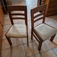 sedie legno con sedile in tessuto plastificato 