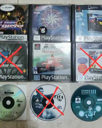 6 video giochi PlayStation 1 + Volante completo 