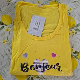 Pigiama Donna Canotta e Leggings Giallo e Viola