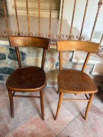 Coppia sedie in legno da osteria vintage