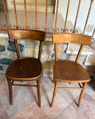 Coppia sedie in legno da osteria vintage