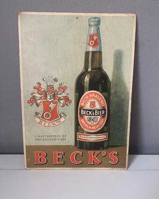 Insegna Pubblicitaria Birra Beck’s Anni’50
