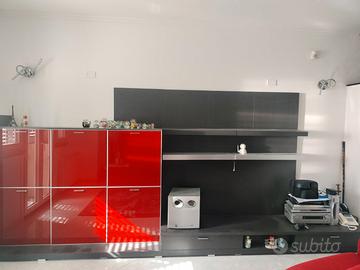 parete attrezzata rovere grigio