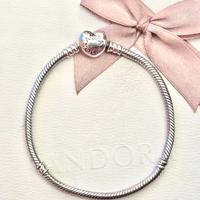 Bracciale pandora con chiusura a cuore in maglia