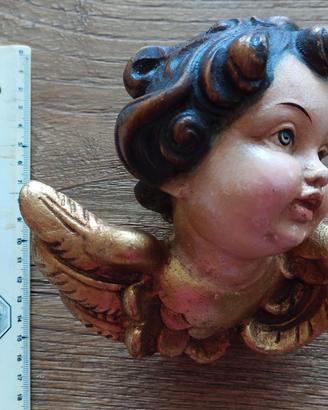 Testa di angelo sinistra 15 cm in legno