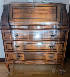 Scrivania a ribalta in legno, vintage.