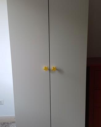 Armadio bianco IKEA 2 ante – appendiabiti + ripian