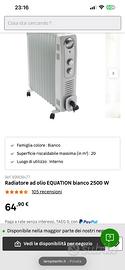 Radiatore ad olio EQUATION bianco 2500 W