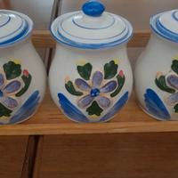 Set 3 Barattoli Vintage in Ceramica Decorata a Man