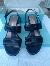 SANDALI DONNA BLU CON PERLE