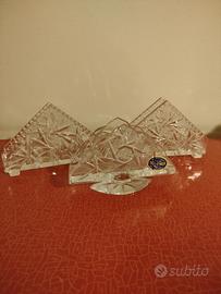 Set di portatovaglioli in cristallo di Boemia