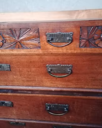 Como' antico intagliato 4 cassettoni con specchio 