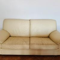 Divano vera pelle beige