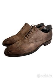 Scarpe Derby Uomo - Pelle Martellata Marrone