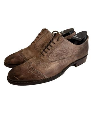 Scarpe Derby Uomo - Pelle Martellata Marrone