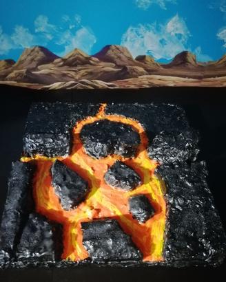 Diorama terra lavica vulcano Transformers He Man