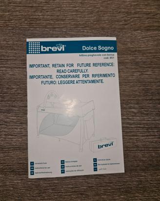 Lettino Pieghevole Brevi con Materasso