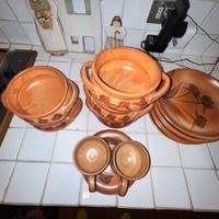 Set Mancioli in terracotta per pesce, anni ’80