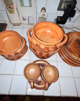 Set Mancioli in terracotta per pesce, anni ’80