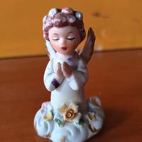 Statuetta angioletto vintage in porcellana biscuit