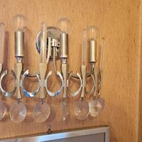 Coppia appliques Sciolari cristallo e acciaio