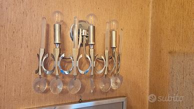 Coppia appliques Sciolari cristallo e acciaio