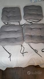 Set 4 cuscini seduta in tessuto grigio