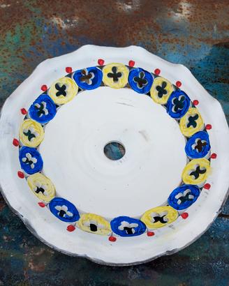 lampadario in ceramica dipinto a mano 