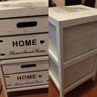 cassettiera comodino di legno riciclato 