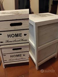 cassettiera comodino di legno riciclato 