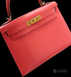 Hermès Kelly 28 Epsom rosa 2016 like new fatture