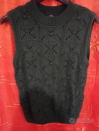 gilet verde Kiabi a maglia