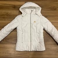 Piumino imbottito bianco con cappuccio donna