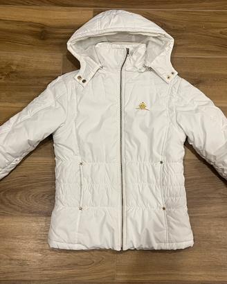 Piumino imbottito bianco con cappuccio donna