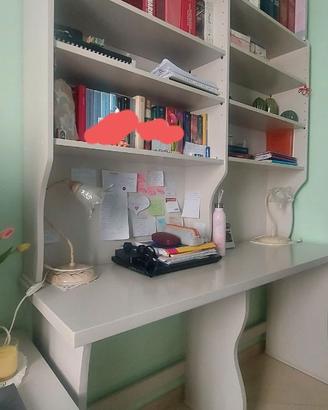 Scrivania con libreria